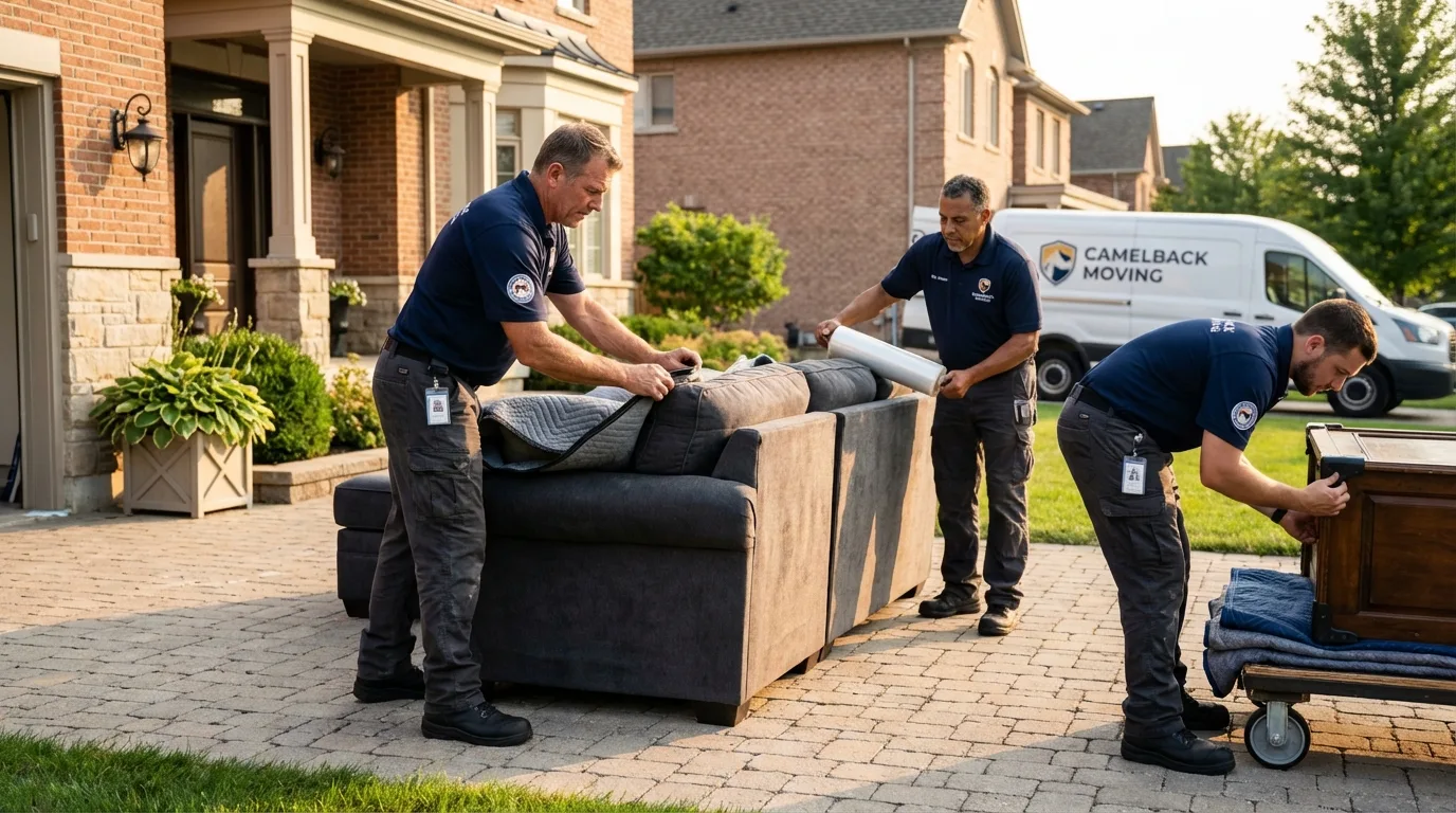 Large estate moving crew wrapping furniture in Magnolia, MS